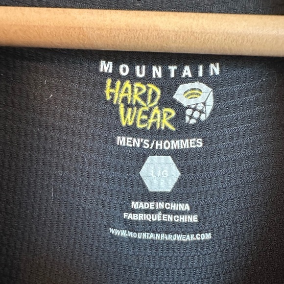 Mountain Hardware Half Zip Pullover Mens Size Large Black With Grey Trim - Picture 2 of 4